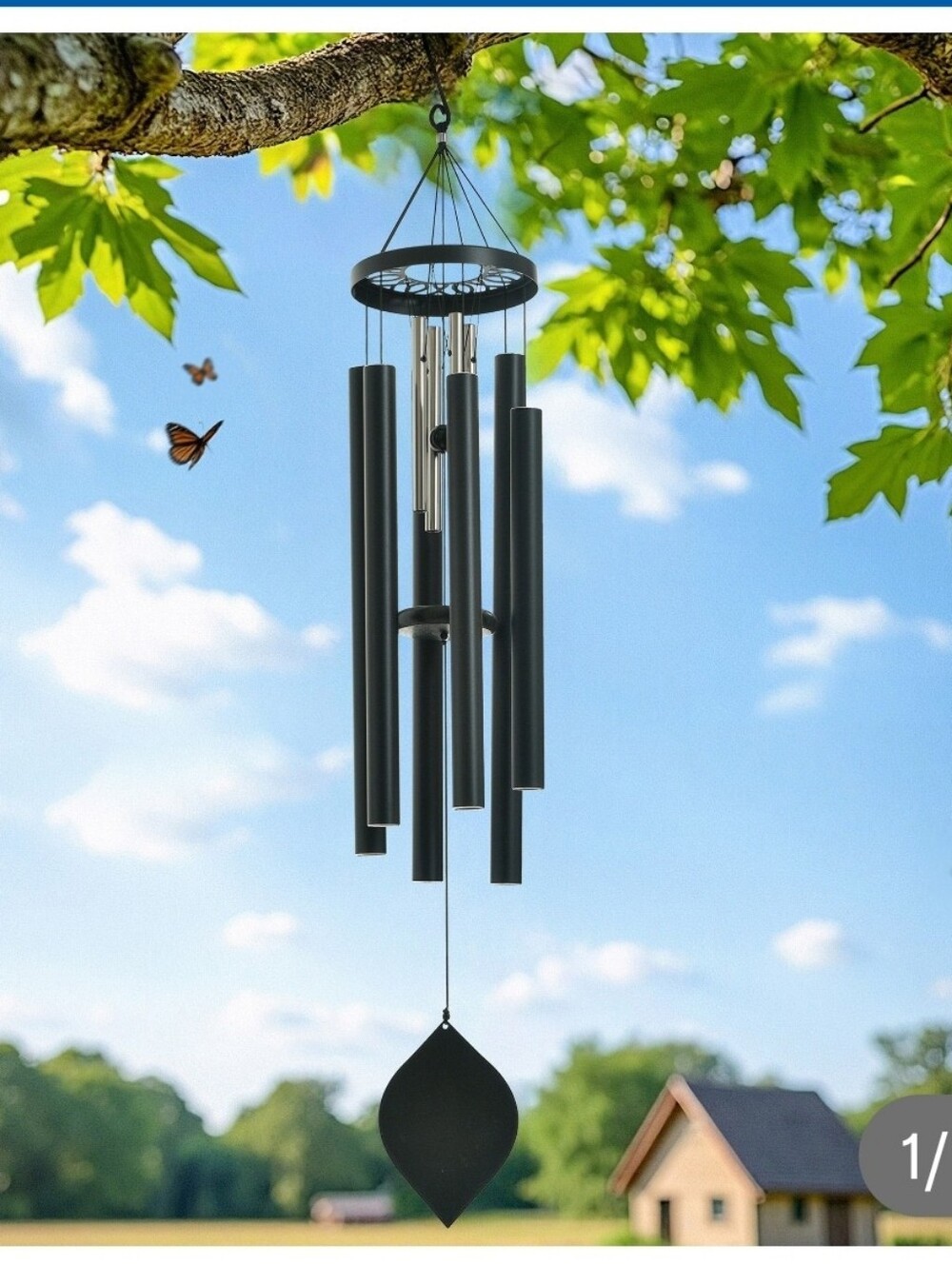 Black Outdoor Metal Wind Chime